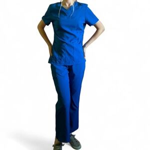 Navy blue scrubs set petite XS luxurious comfortable fabric